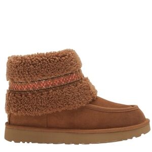 UGG Sheepskin Mini Braid Boots Hardwood Color